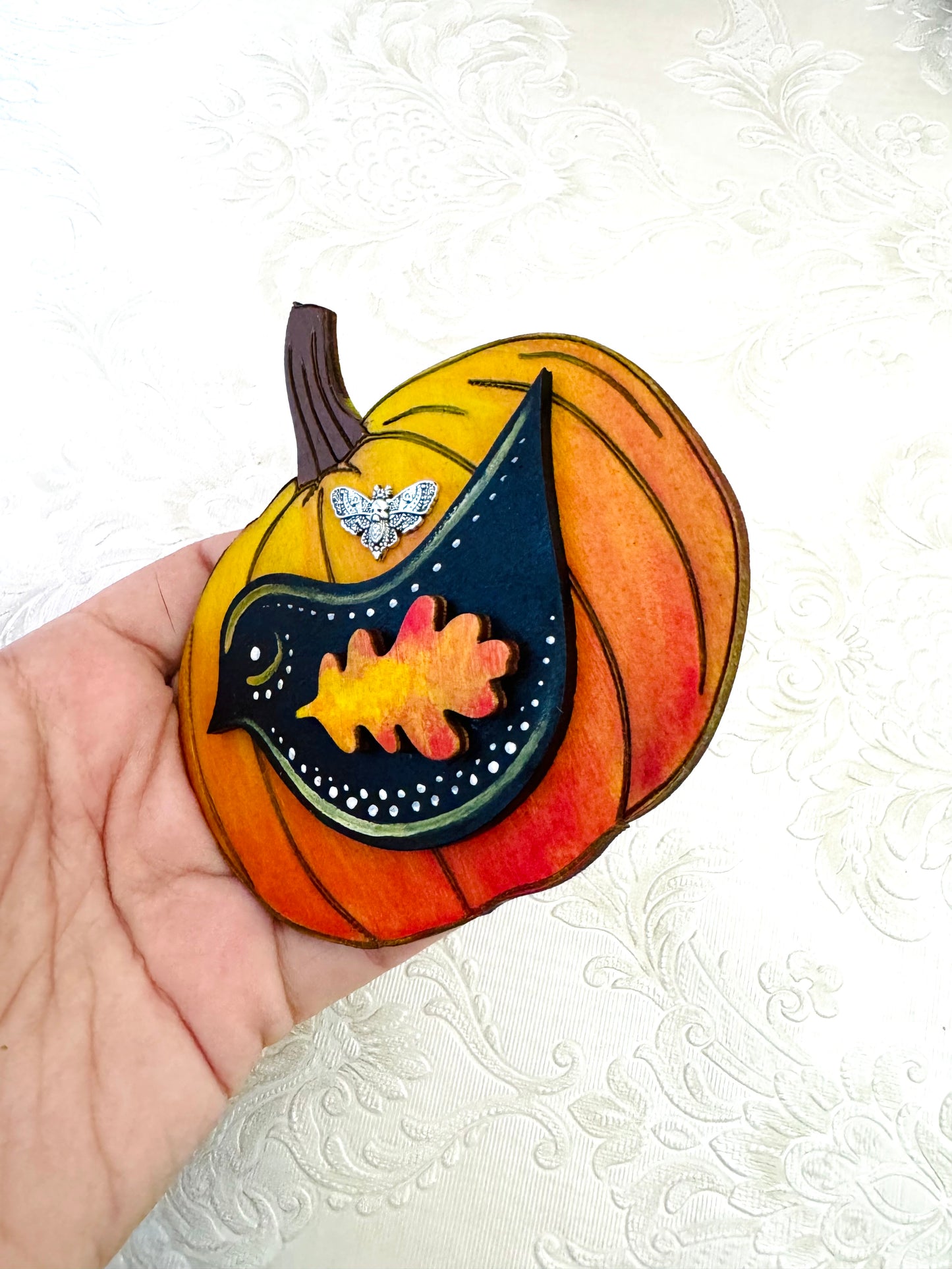 Hand-painted pumpkin MAGNET / Kézzel festett tök mágnes