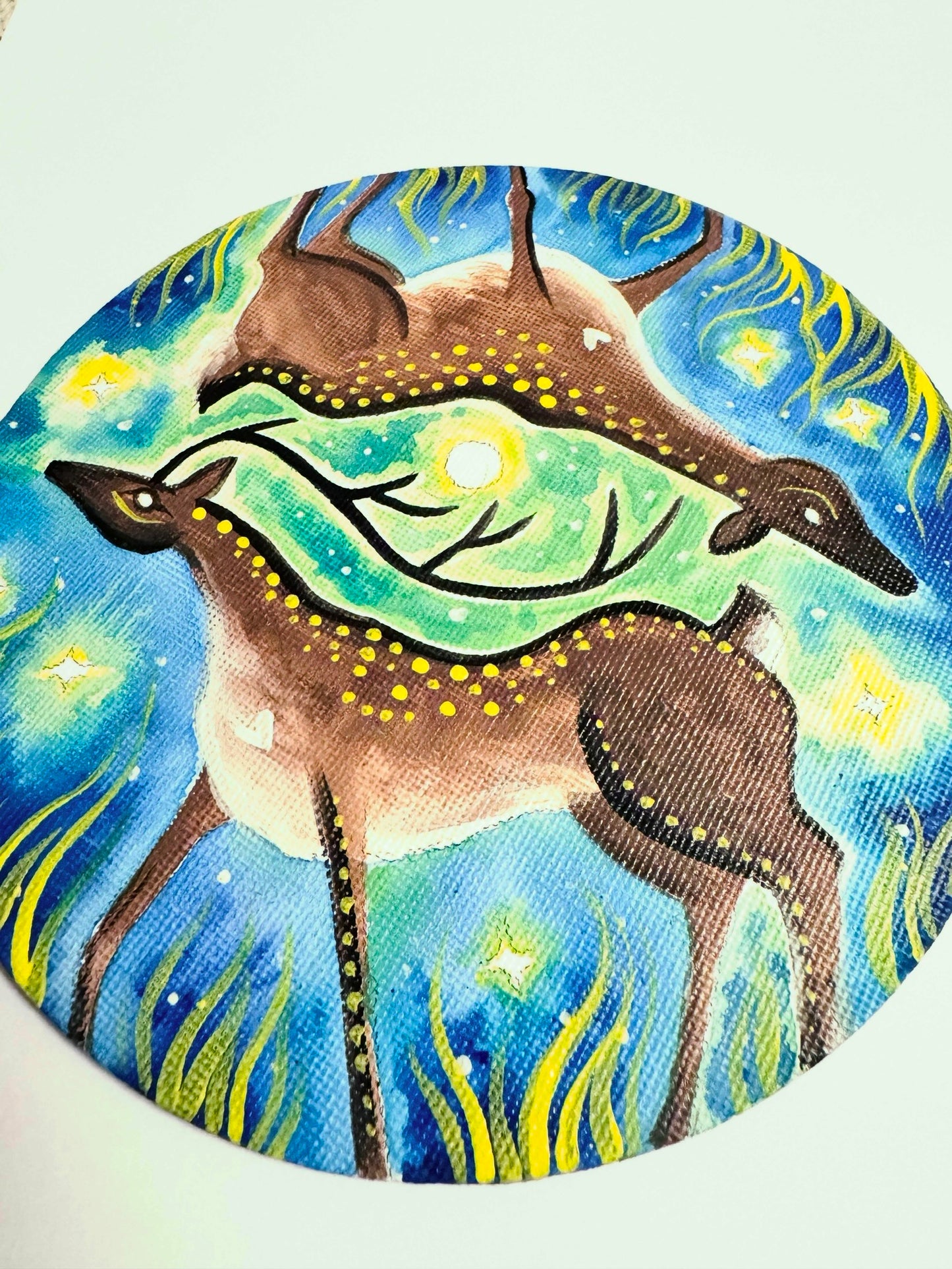 Original ROUND magnetic acrylic painting on canvas / Eredeti akrilfestmény KEREK vásznon (mágneses)