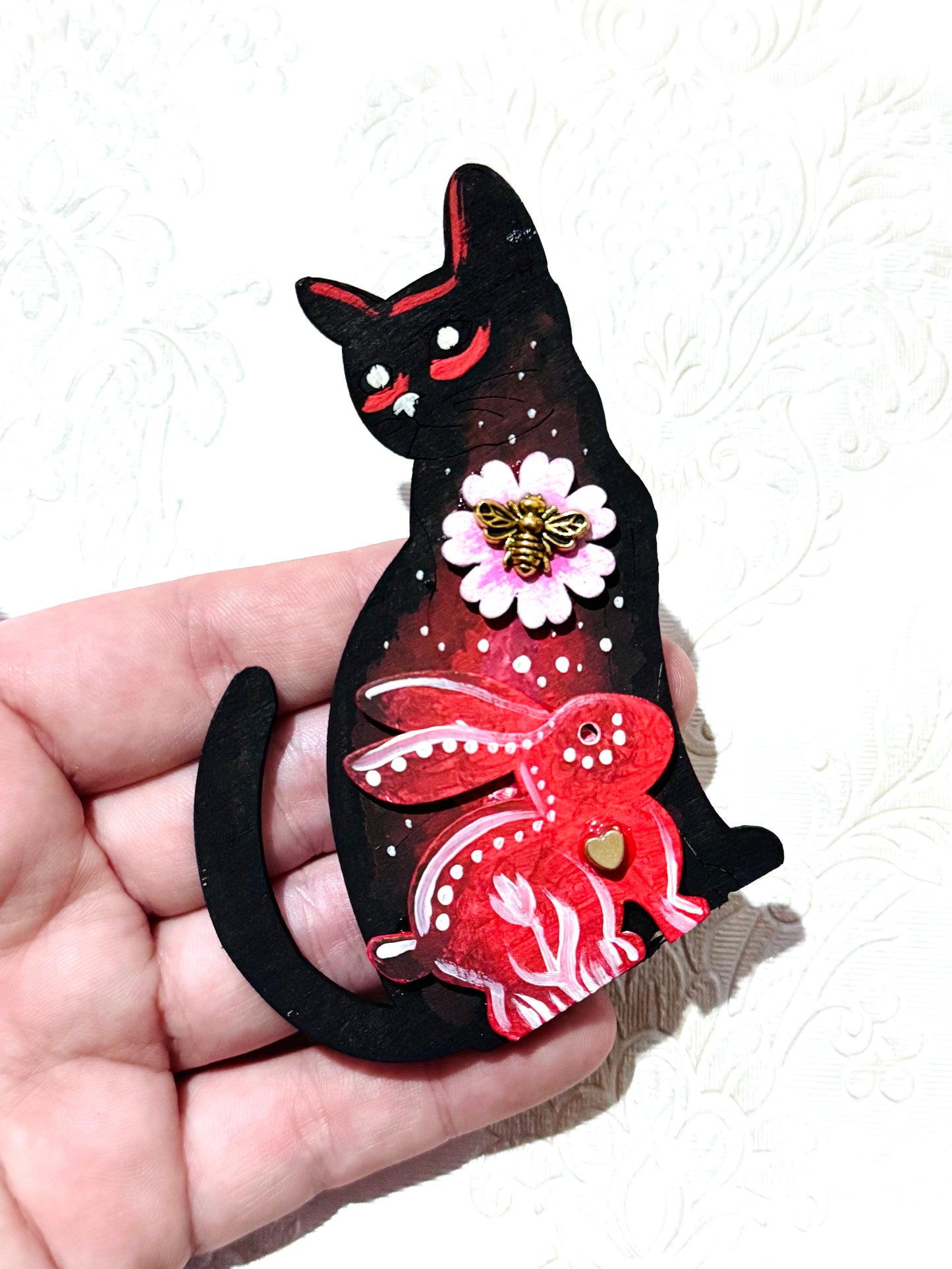 Hand-painted cat MAGNET / Kézzel festett macska mágnes