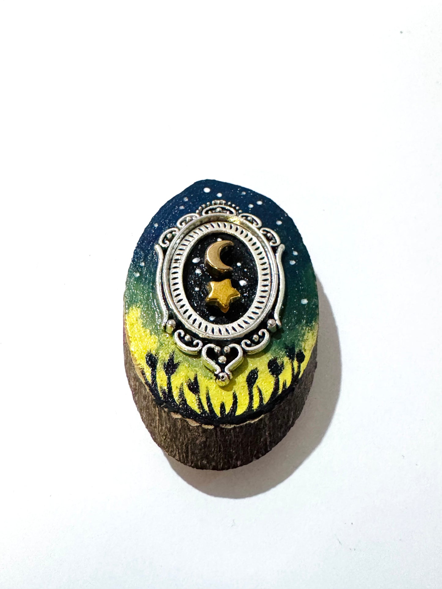 Hand-painted mini wood & steel MAGNET / Kézzel festett mini fa & fém MÁGNES