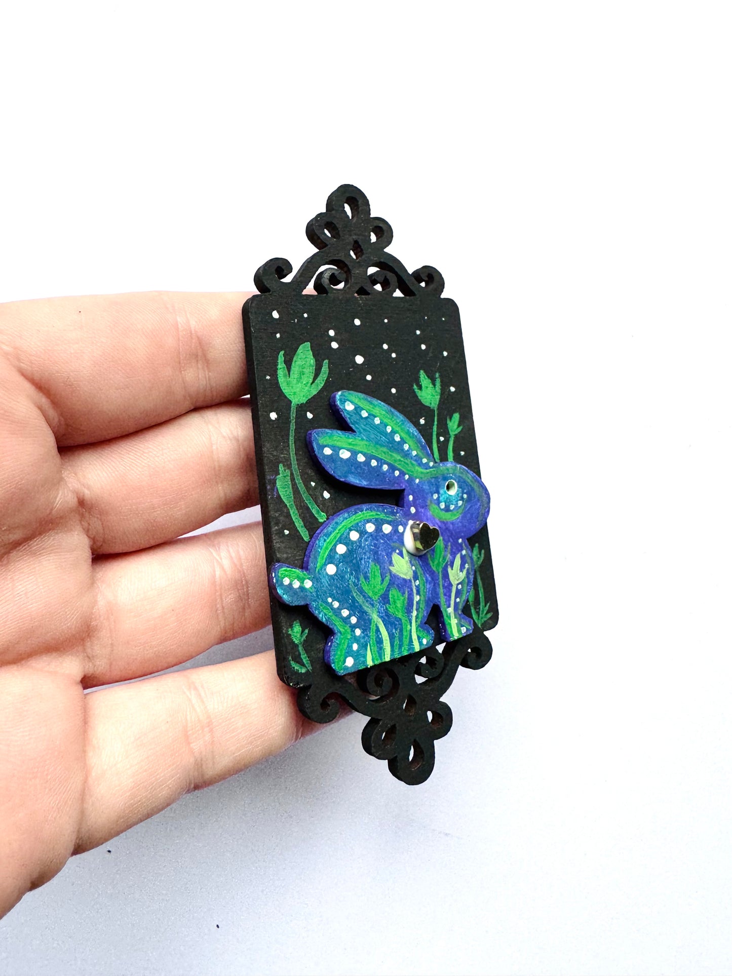 Hand-painted rabbit MAGNET / Kézzel festett nyuszi mágnes