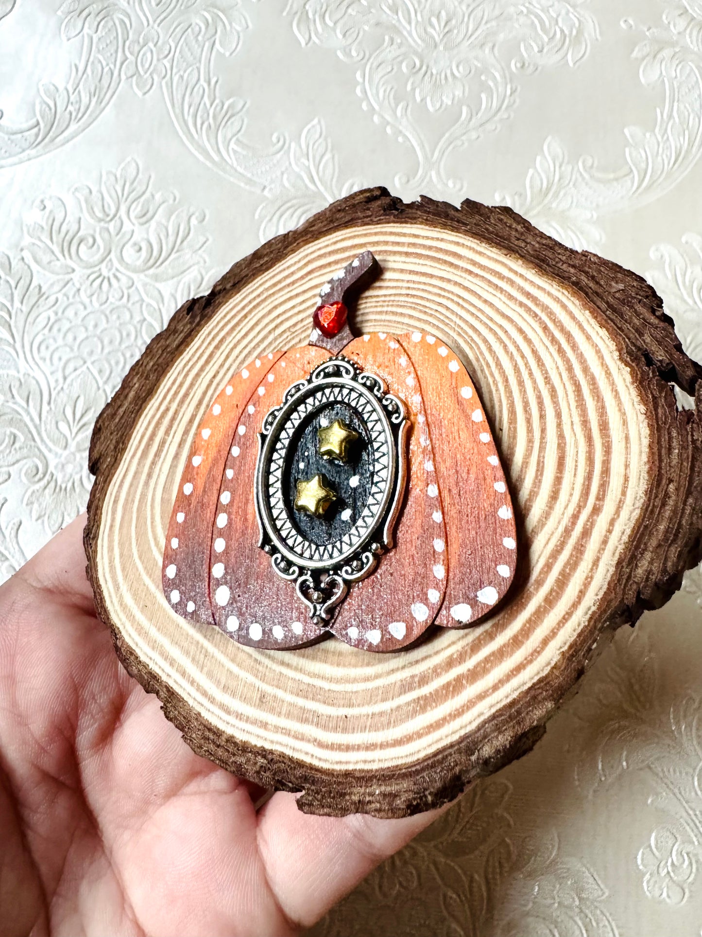 Hand-painted mini wood slice MAGNET / Kézzel festett mini fakorong mágnes