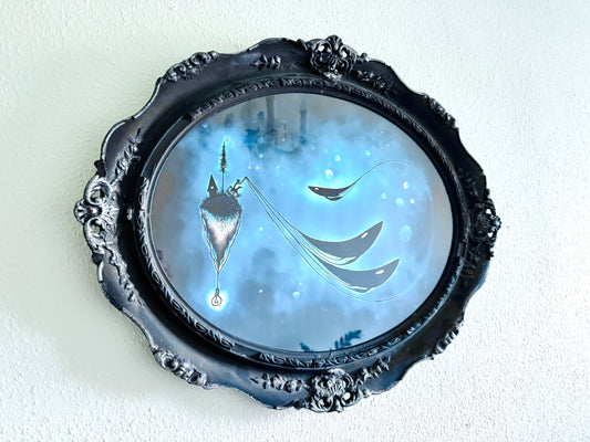 Larger framed art print (in an antique frame) / Nagyobb méretű keretezett művészi nyomat (antik keretben)