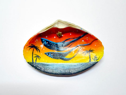 Kézzel festett kagylóhéj / Handpainted seashell