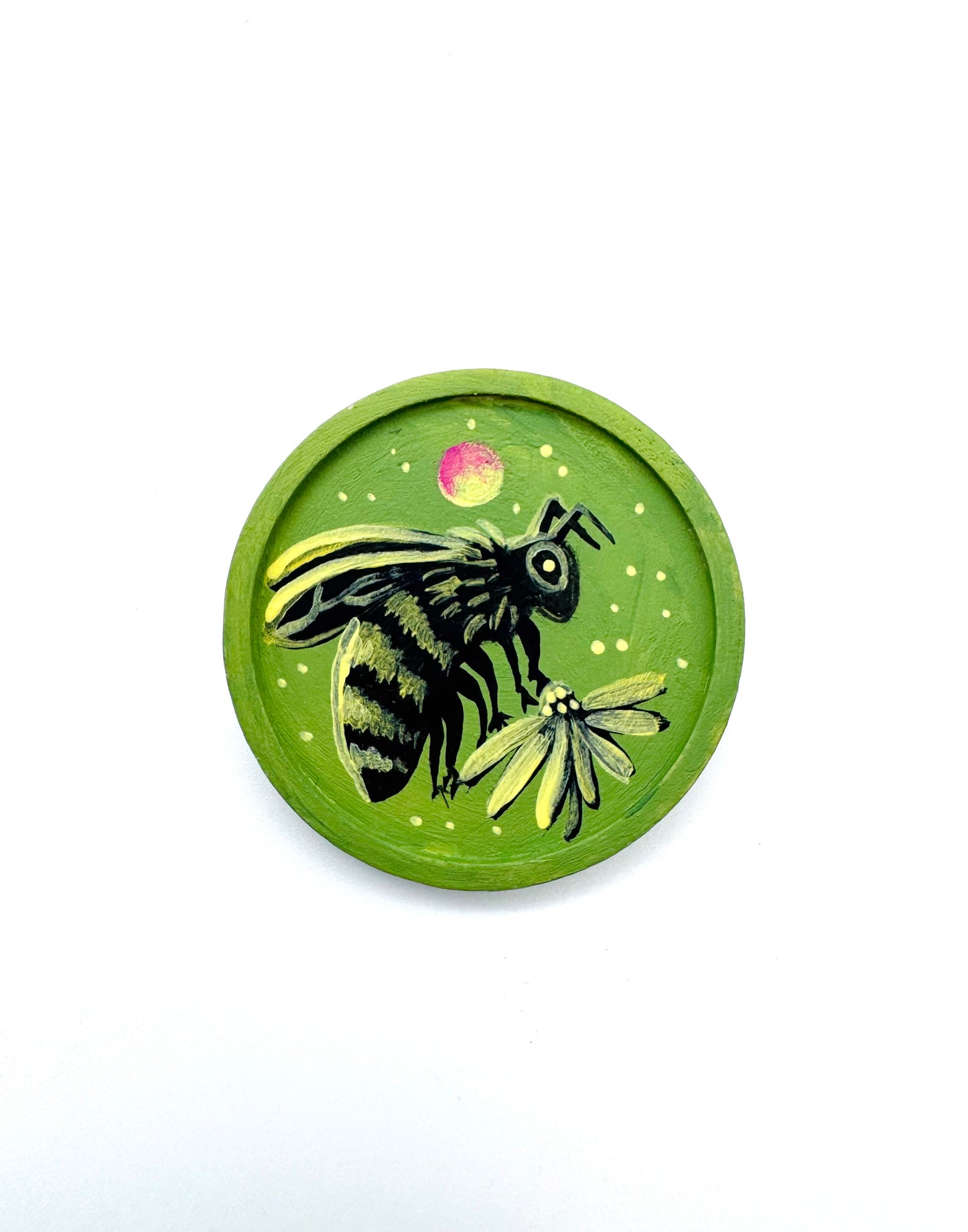 Round wooden brooch / Kerek fa bross