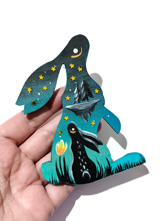 Hand-painted EYCIIR rabbit MAGNET / Kézzel festett EYCIIR nyuszi mágnes