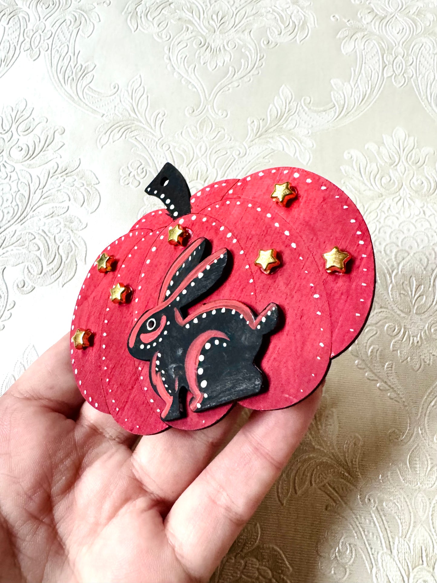 Hand-painted pumpkin BROOCH / Kézzel festett tök BROSS