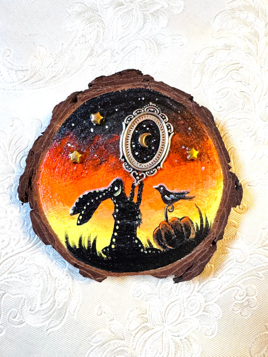 Hand-painted mini wood slice MAGNET / Kézzel festett mini fakorong mágnes