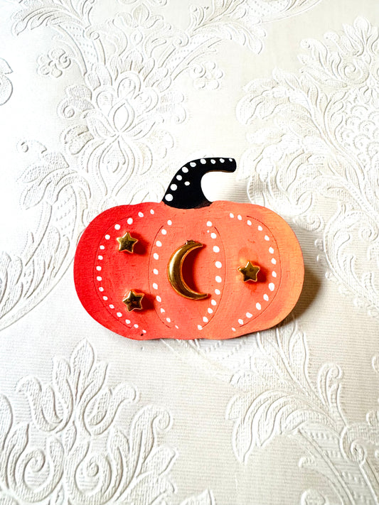 Hand-painted pumpkin BROOCH / Kézzel festett tök BROSS