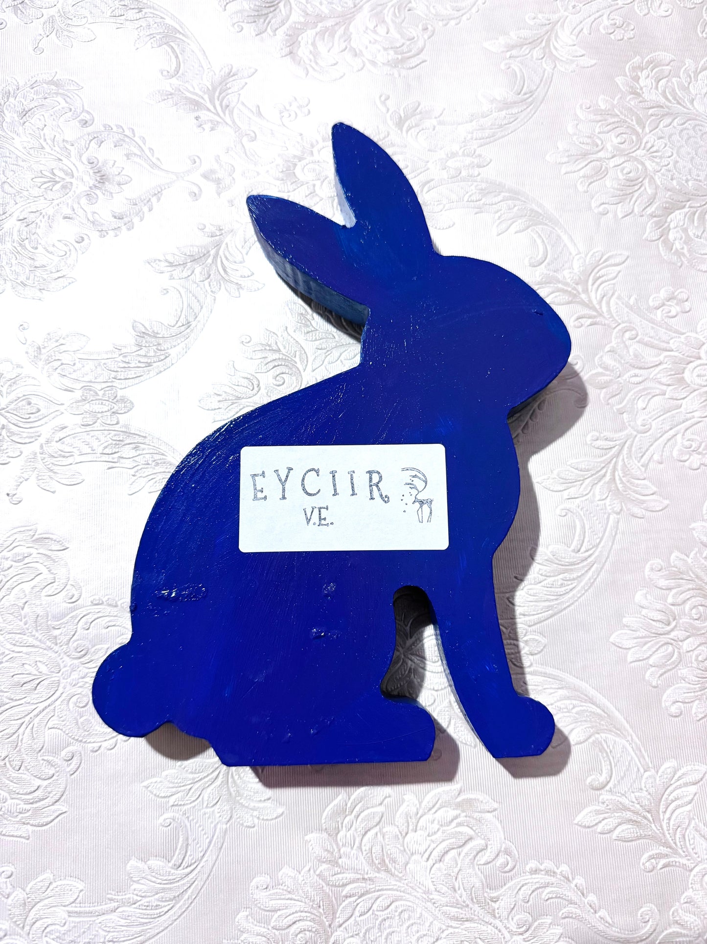 Springdecor rabbit wooden figurine LARGER SIZE / Tavaszi nyuszi álló fafigura NAGYOBB MÉRET