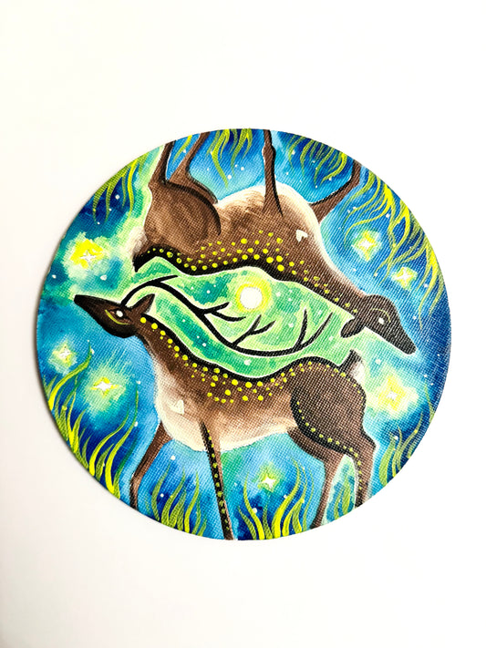 Original ROUND magnetic acrylic painting on canvas / Eredeti akrilfestmény KEREK vásznon (mágneses)