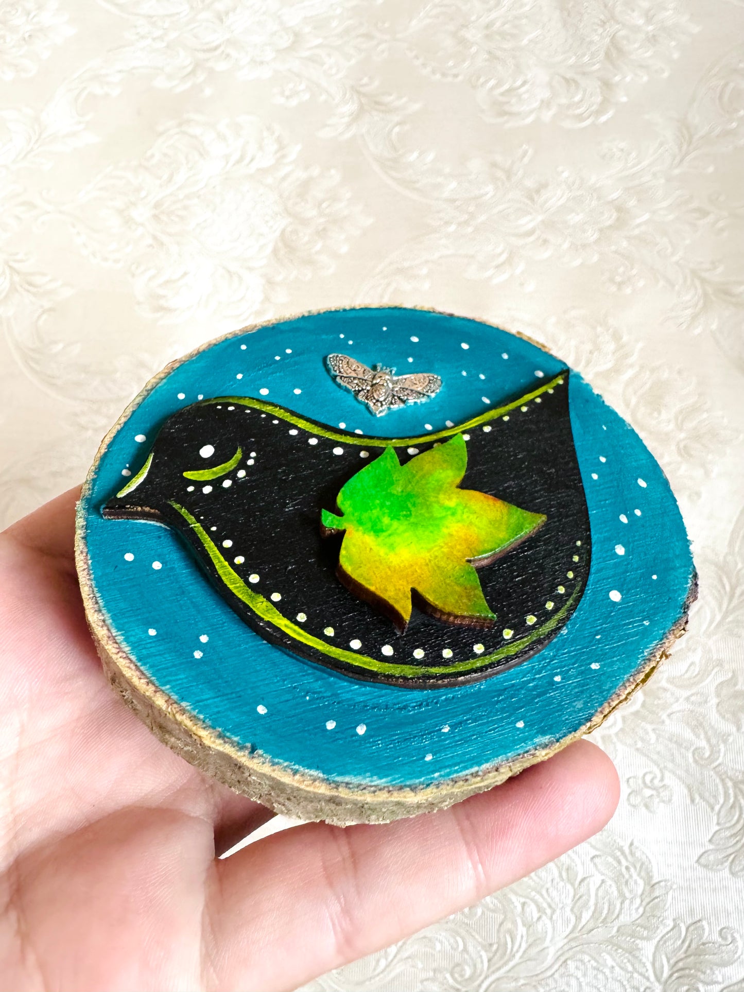 Hand-painted mini wood slice MAGNET / Kézzel festett mini fakorong mágnes