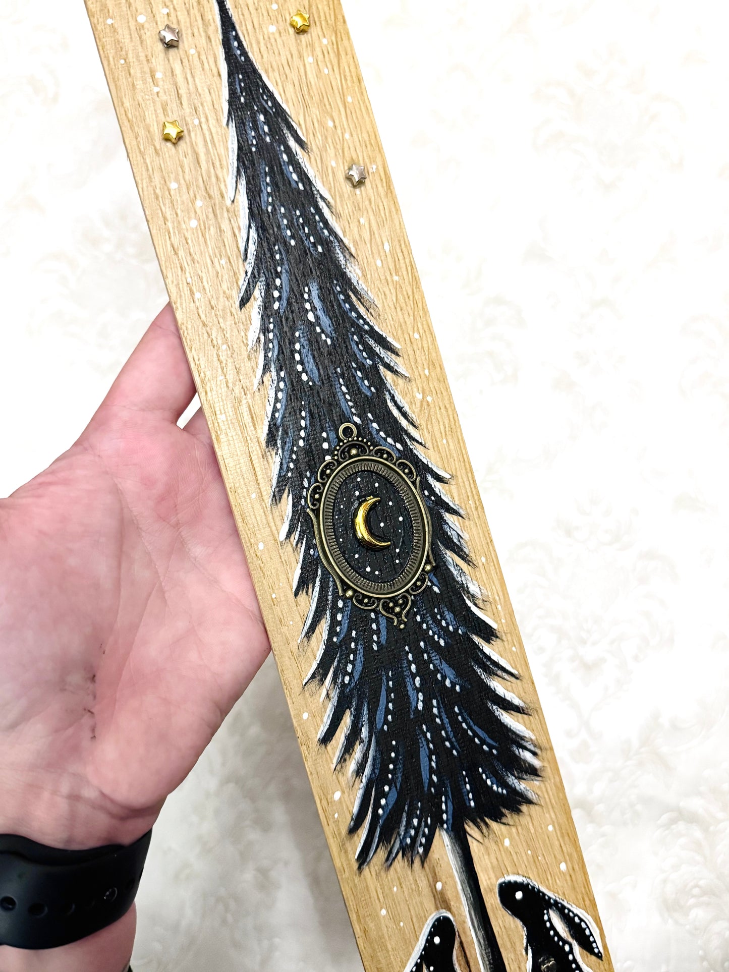 Parkettaléc-festmény NAGYOBB / Painting on wooden parquette strip, LARGER SIZE