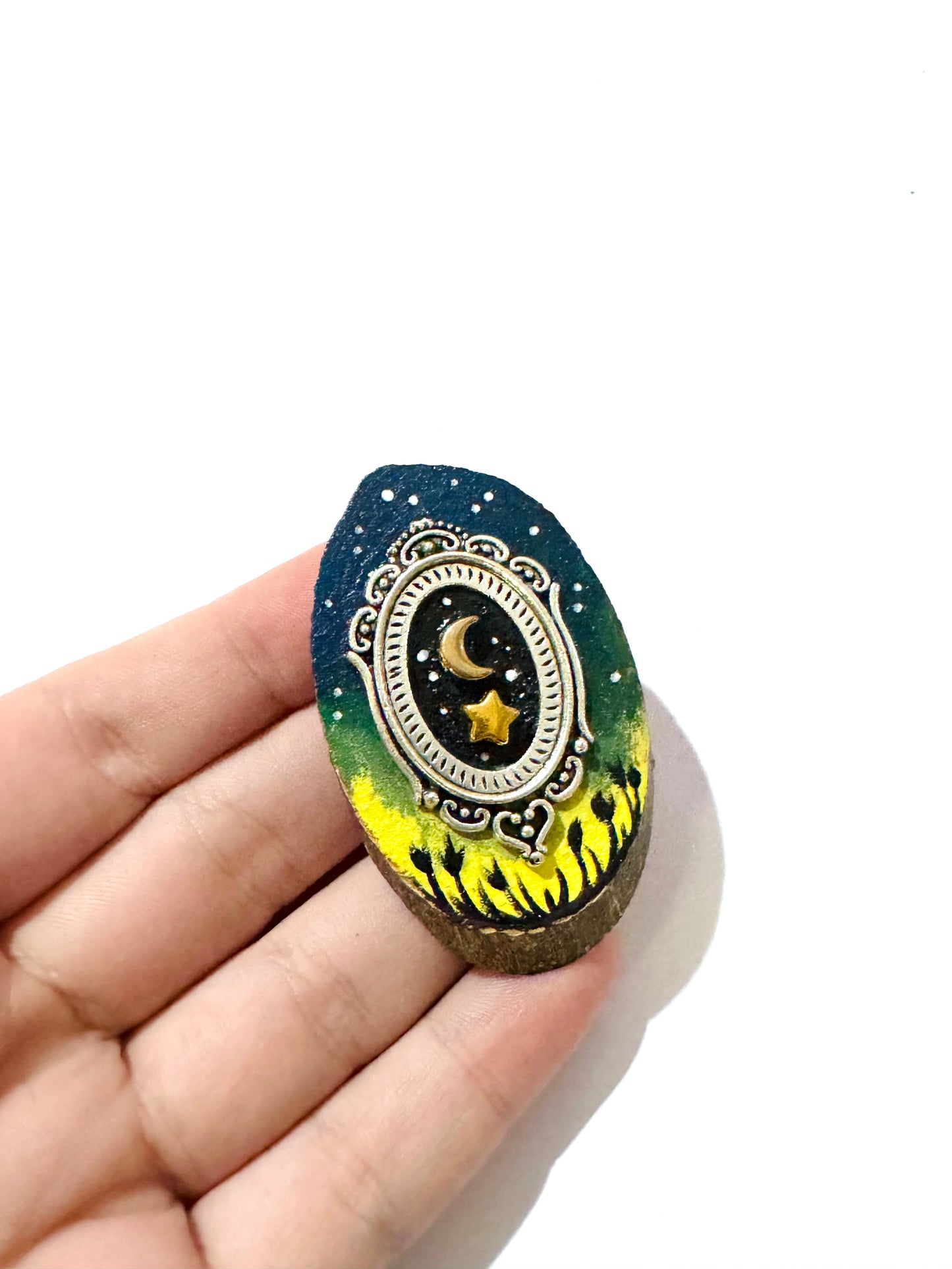 Hand-painted mini wood & steel MAGNET / Kézzel festett mini fa & fém MÁGNES