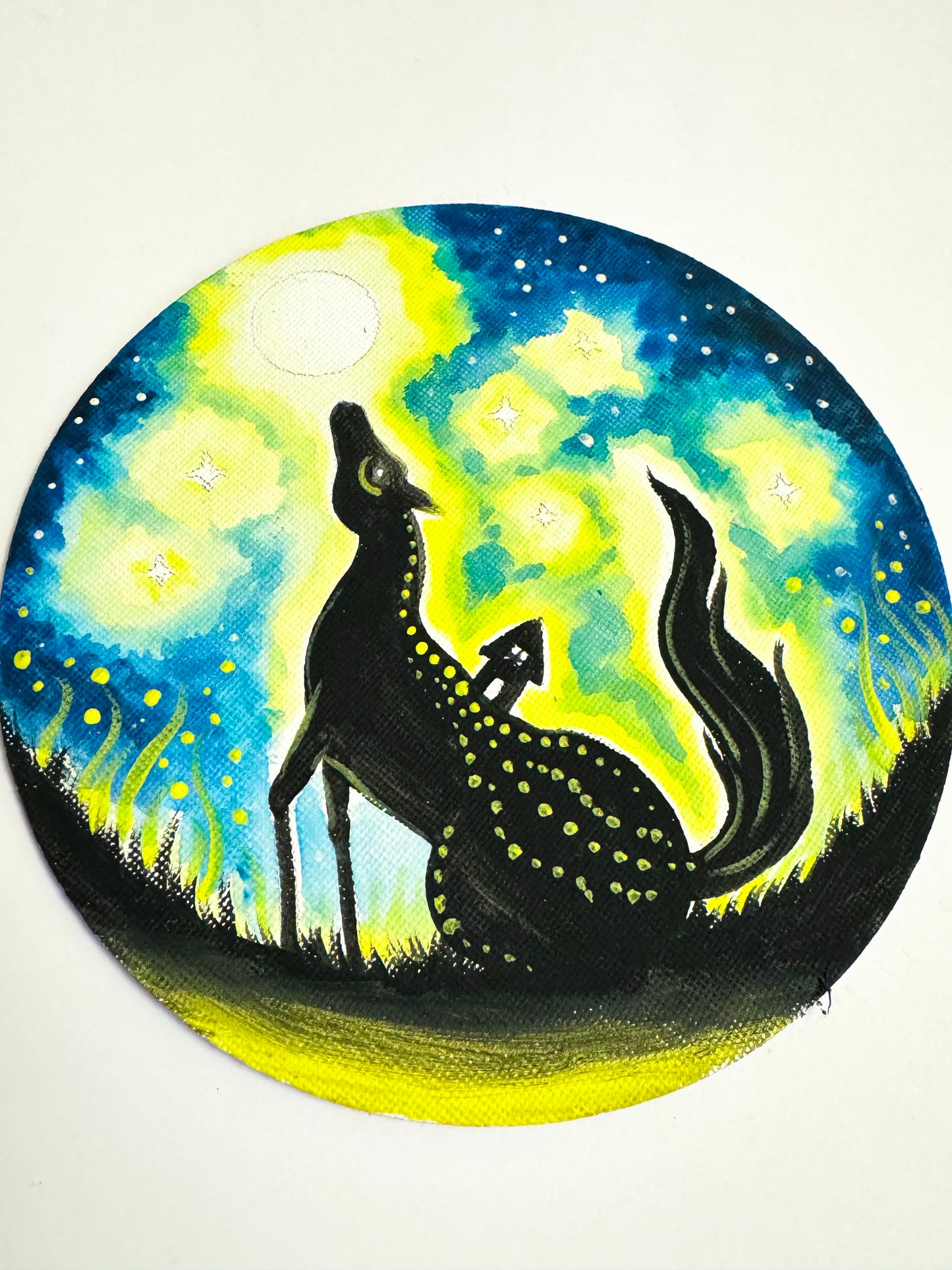 Original ROUND magnetic acrylic painting on canvas / Eredeti akrilfestmény KEREK vásznon (mágneses)