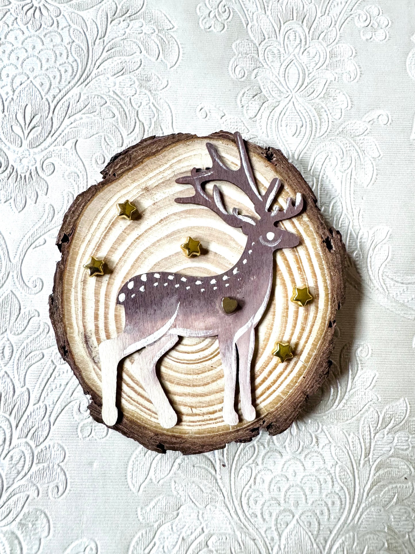 Hand-painted mini wood slice MAGNET / Kézzel festett mini fakorong mágnes