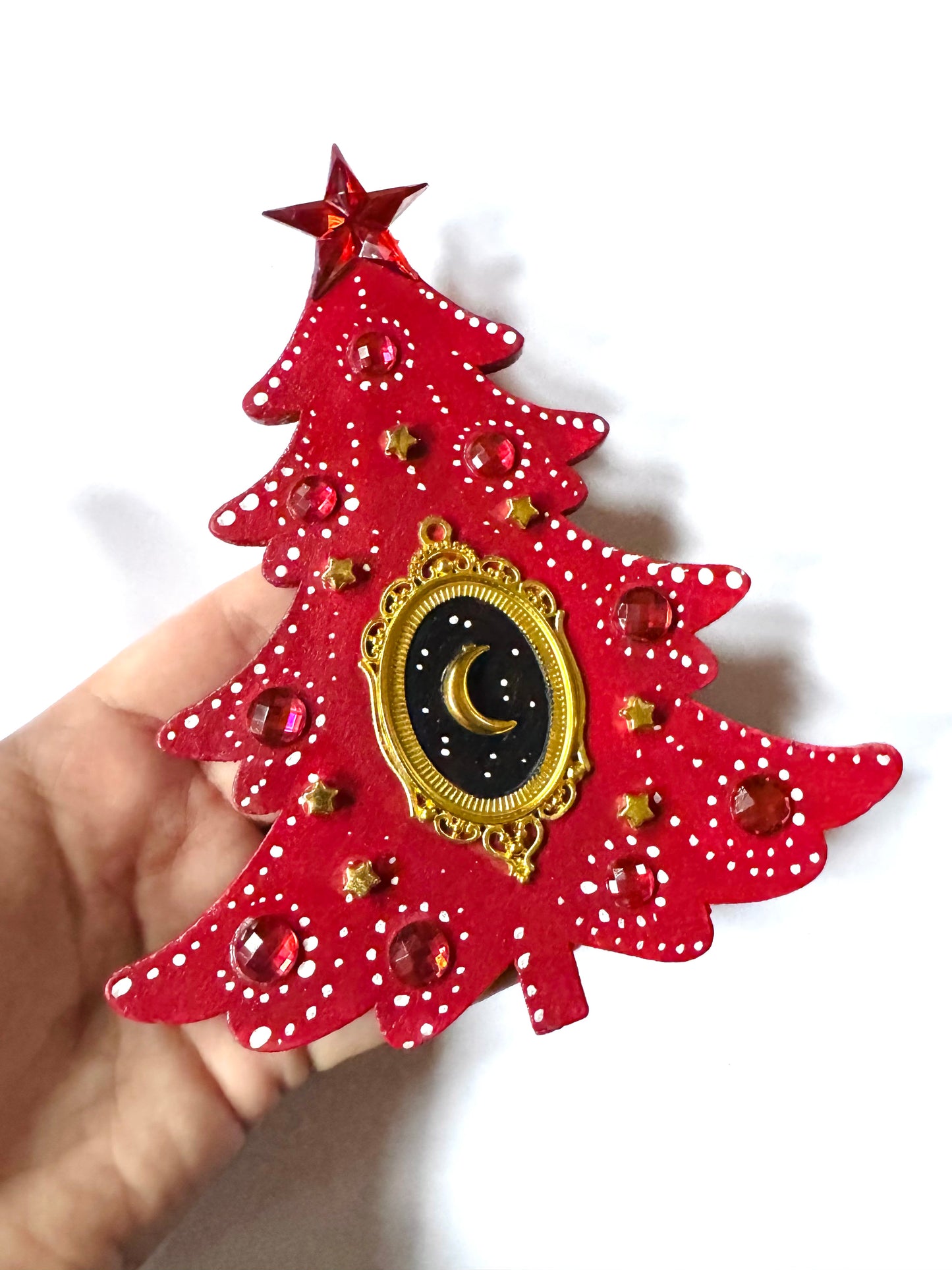 Hand-painted Christmas tree magnet / Kézzel festett karácsonyfa mágnes
