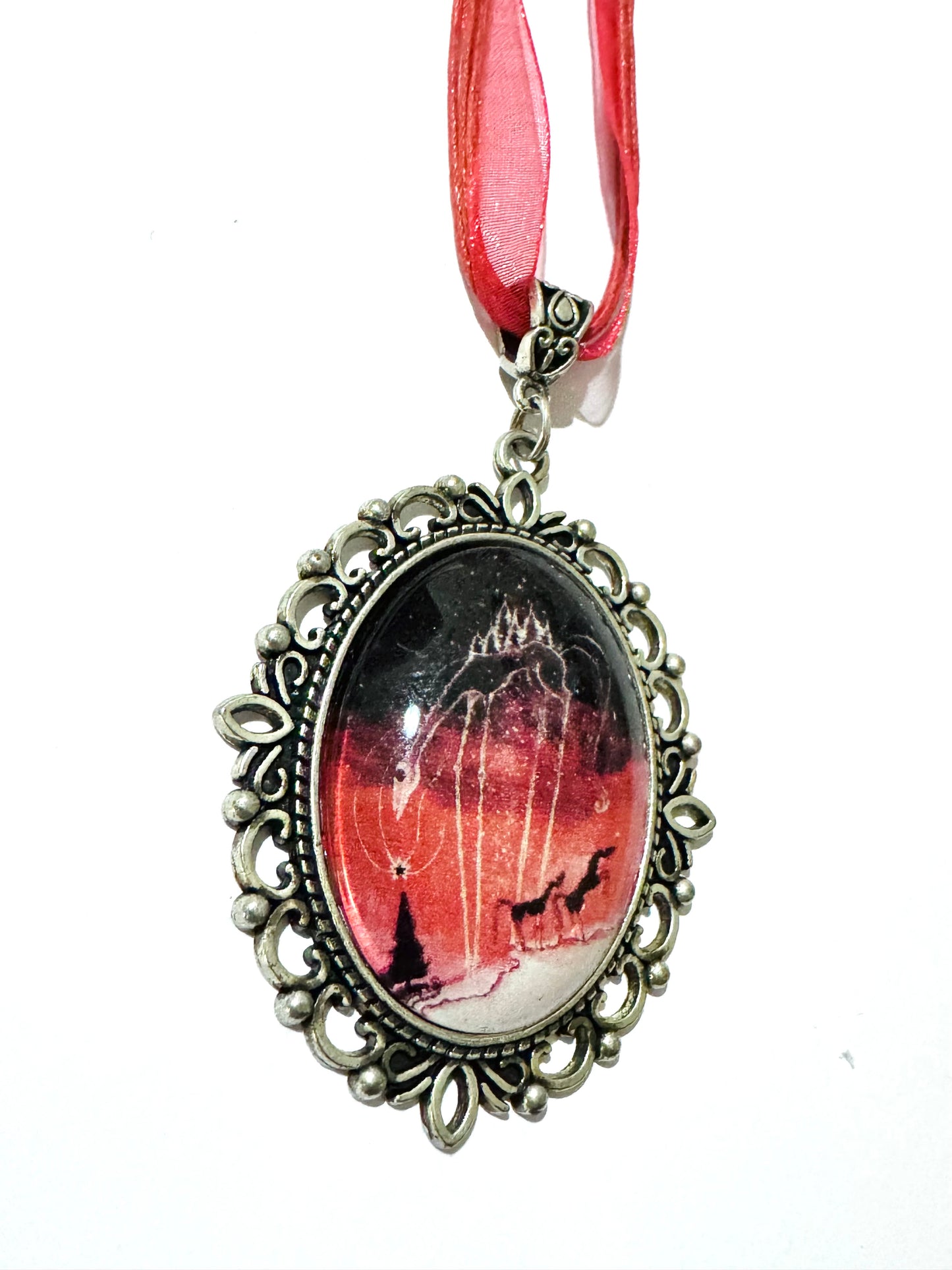 Big oval pendant / Nagy ovális medál egyedi grafikával