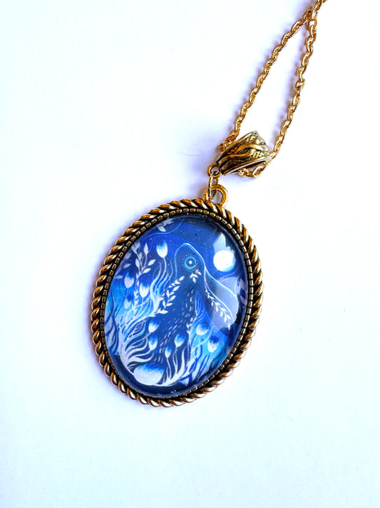 Big oval pendant / Nagy ovális medál egyedi grafikával