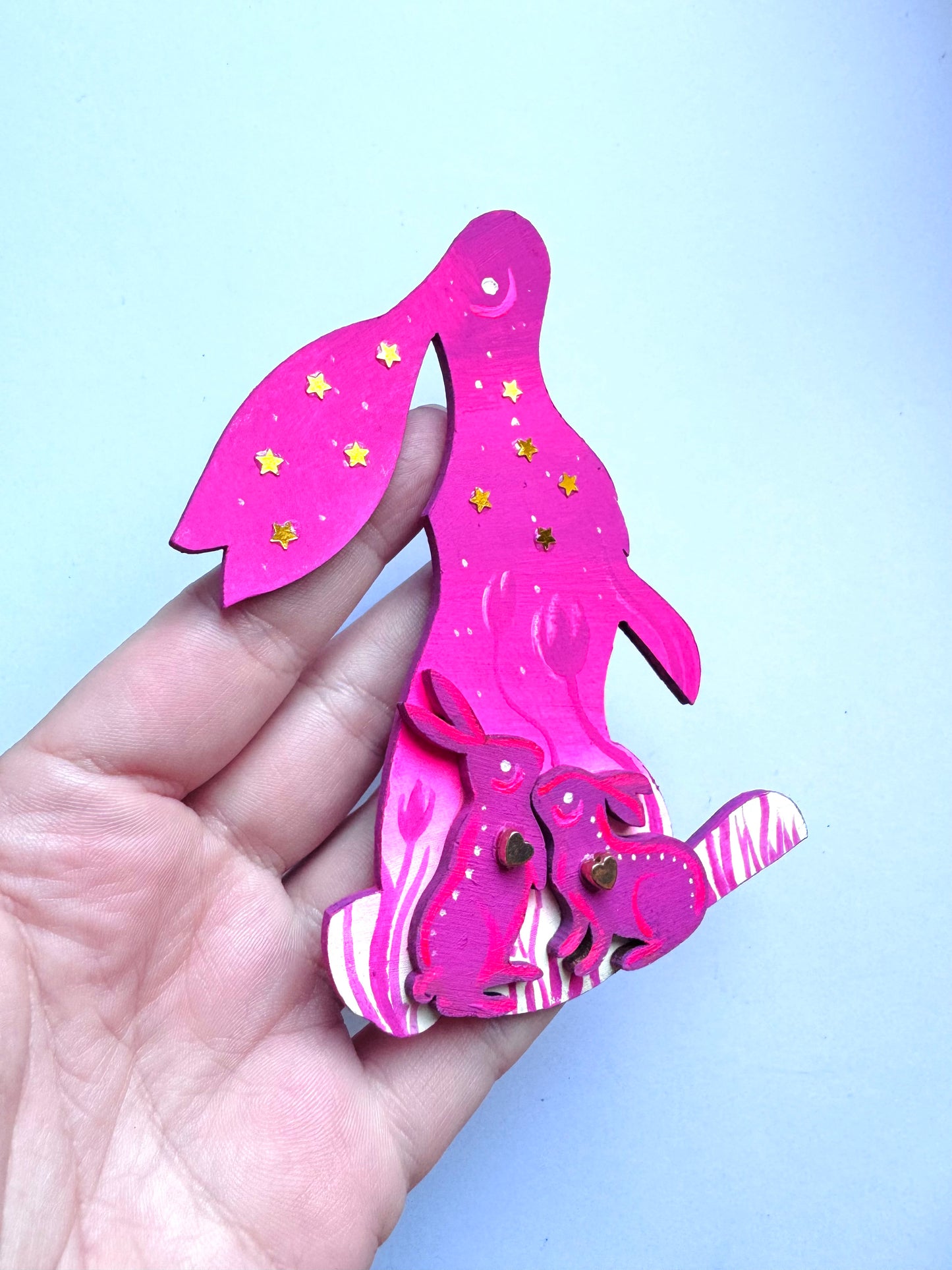 Hand-painted EYCIIR rabbit MAGNET / Kézzel festett EYCIIR nyuszi mágnes