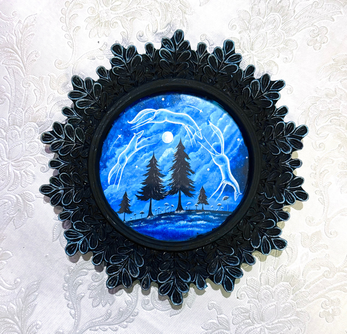 Mini round framed art print in an ornate frame / Mini kerek keretezett művészi nyomat díszes keretben l
