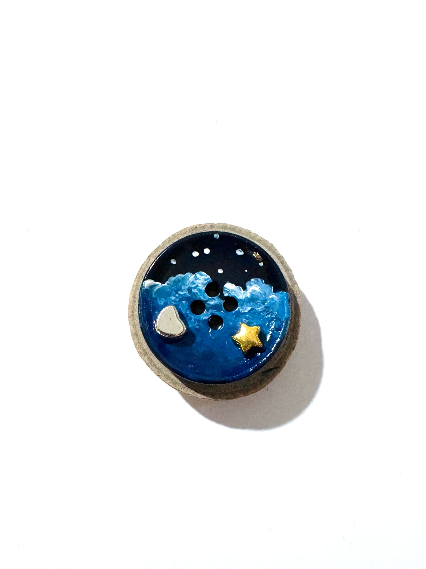 Hand-painted mini wood & button MAGNET / Kézzel festett mini fakorong & gomb MÁGNES