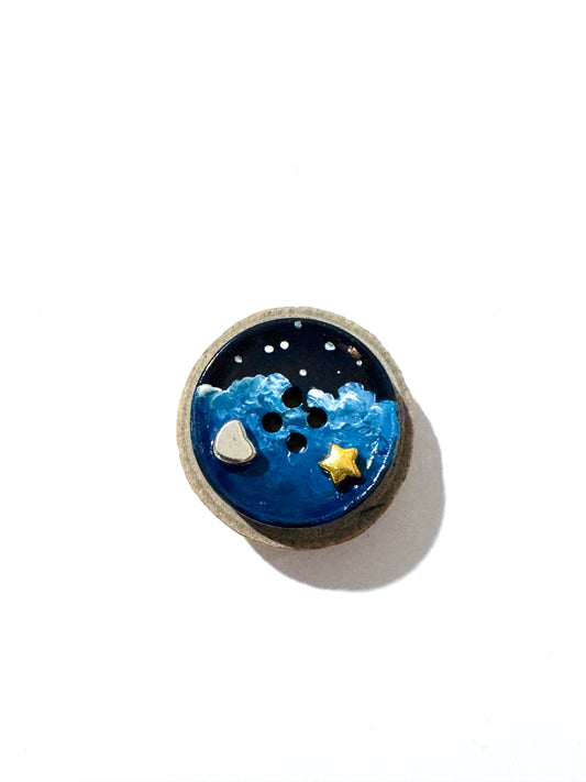 Hand-painted mini wood & button MAGNET / Kézzel festett mini fakorong & gomb MÁGNES