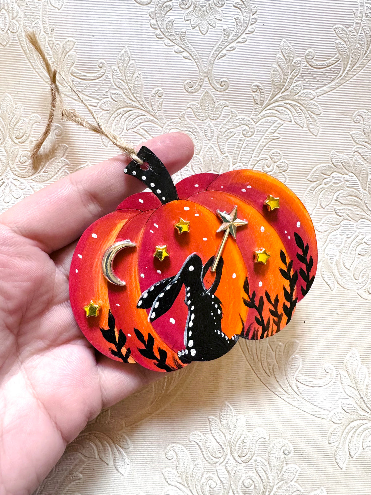 Hand-painted pumpkin MAGNET / Kézzel festett varázstök mágnes