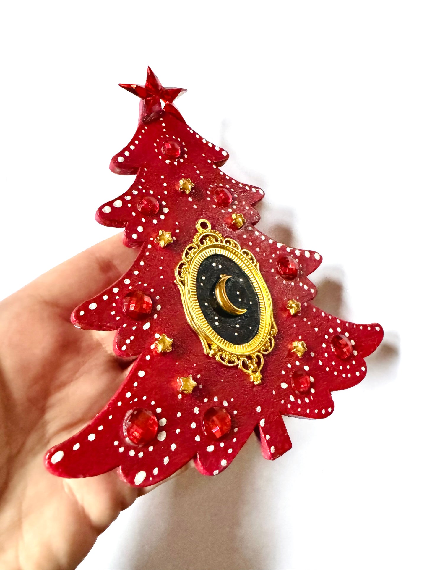 Hand-painted Christmas tree magnet / Kézzel festett karácsonyfa mágnes