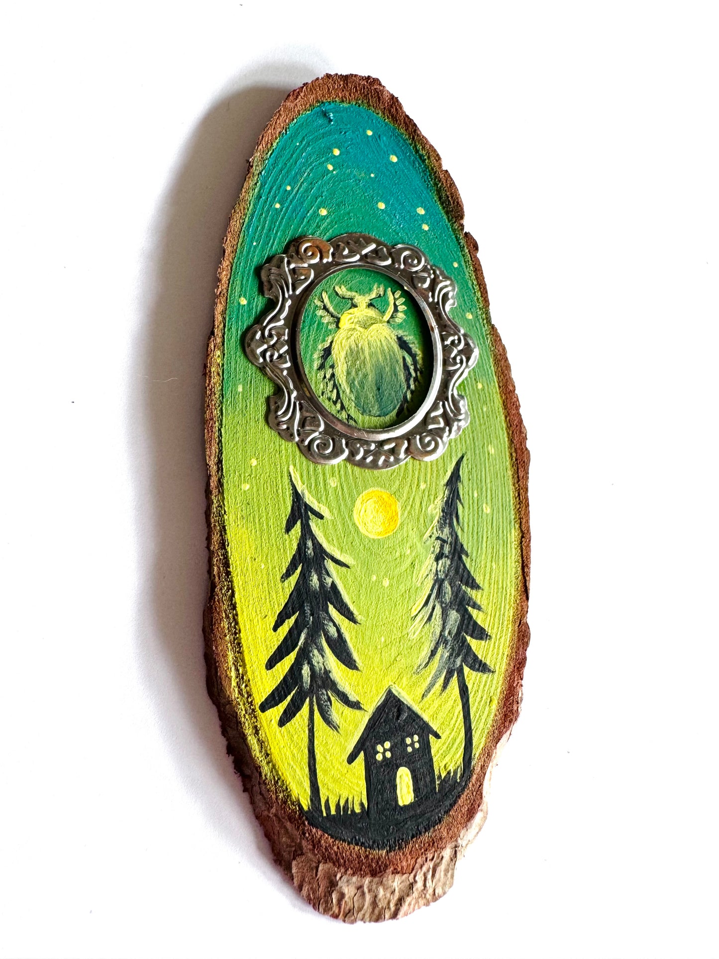 Hand-painted mini wood slice MAGNET / Kézzel festett mini fakorong mágnes