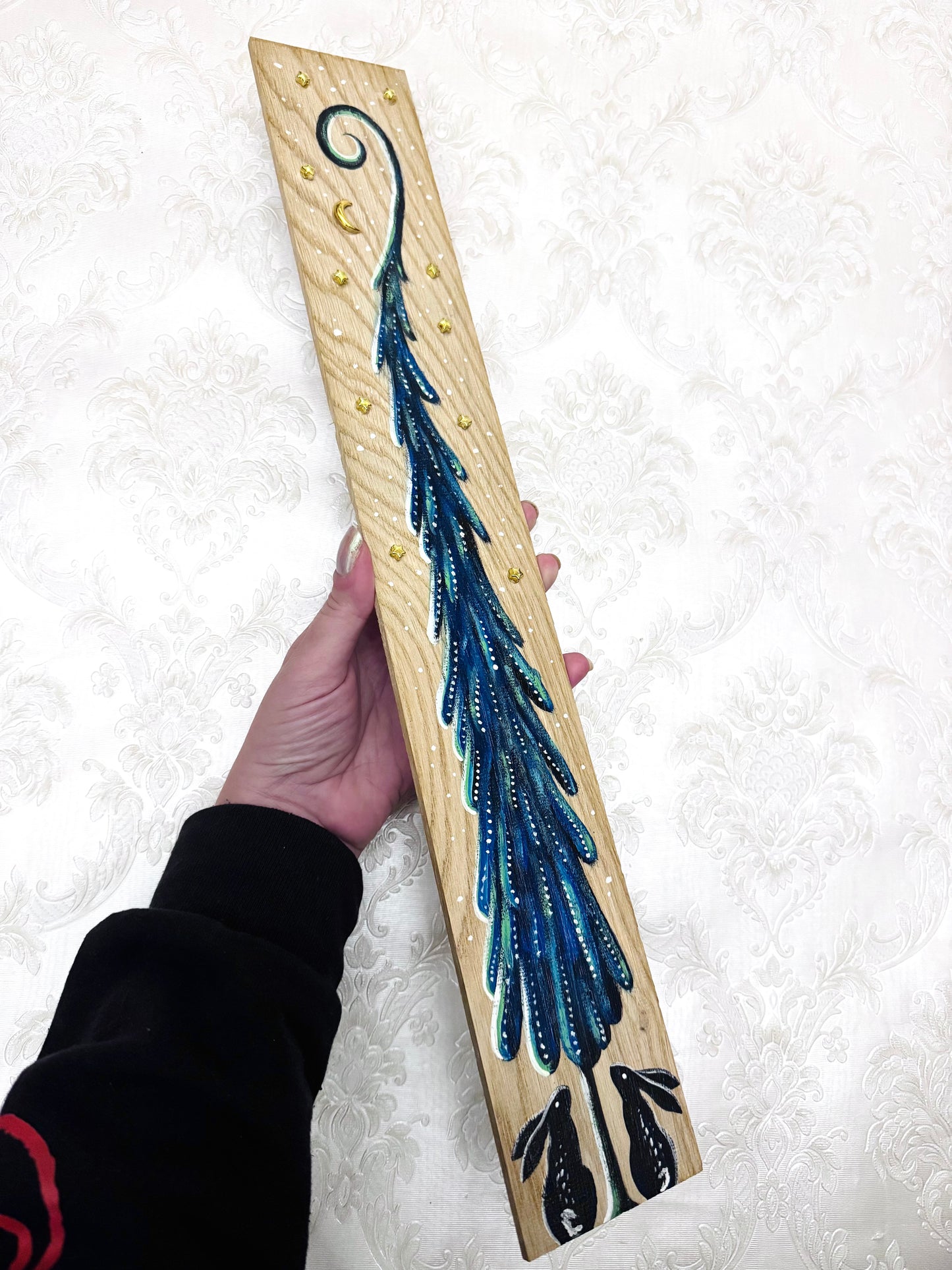 Parkettaléc-festmény NAGYOBB / Painting on wooden parquette strip, LARGER SIZE