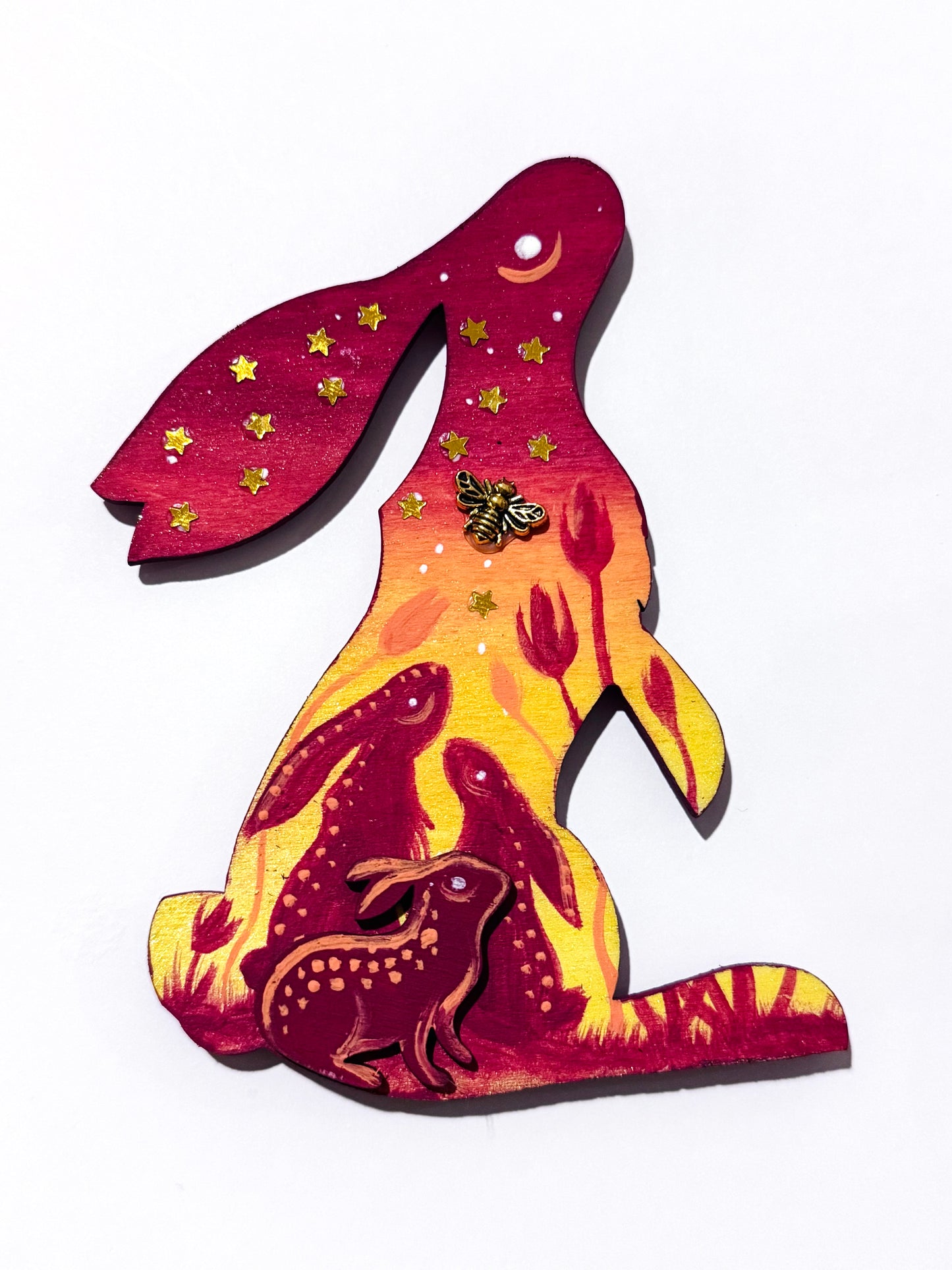 Hand-painted EYCIIR rabbit MAGNET / Kézzel festett EYCIIR nyuszi mágnes