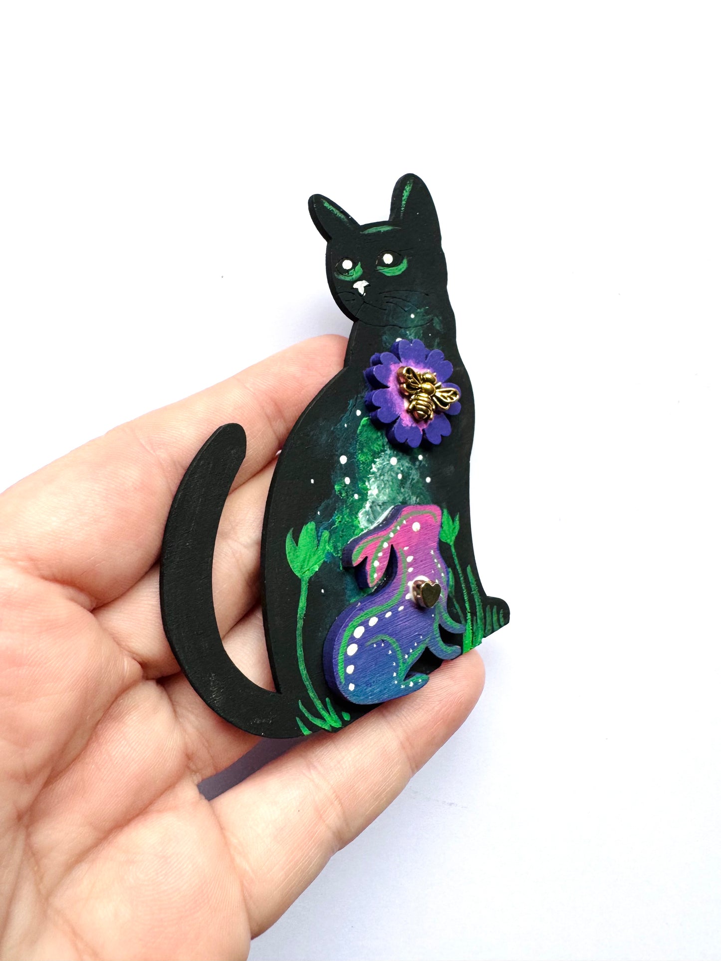 Hand-painted cat MAGNET / Kézzel festett macska mágnes