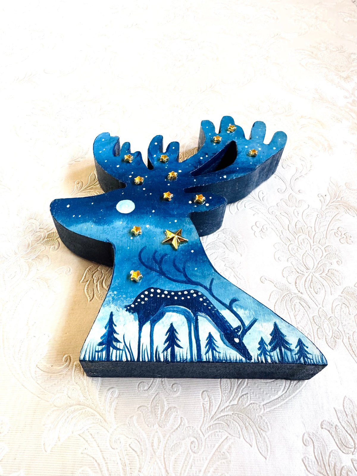 Christmas deer head figurine / Karácsonyi szarvasfej