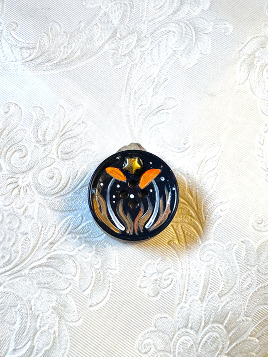 Hand-painted mini wood & button MAGNET / Kézzel festett mini fakorong & gomb MÁGNES