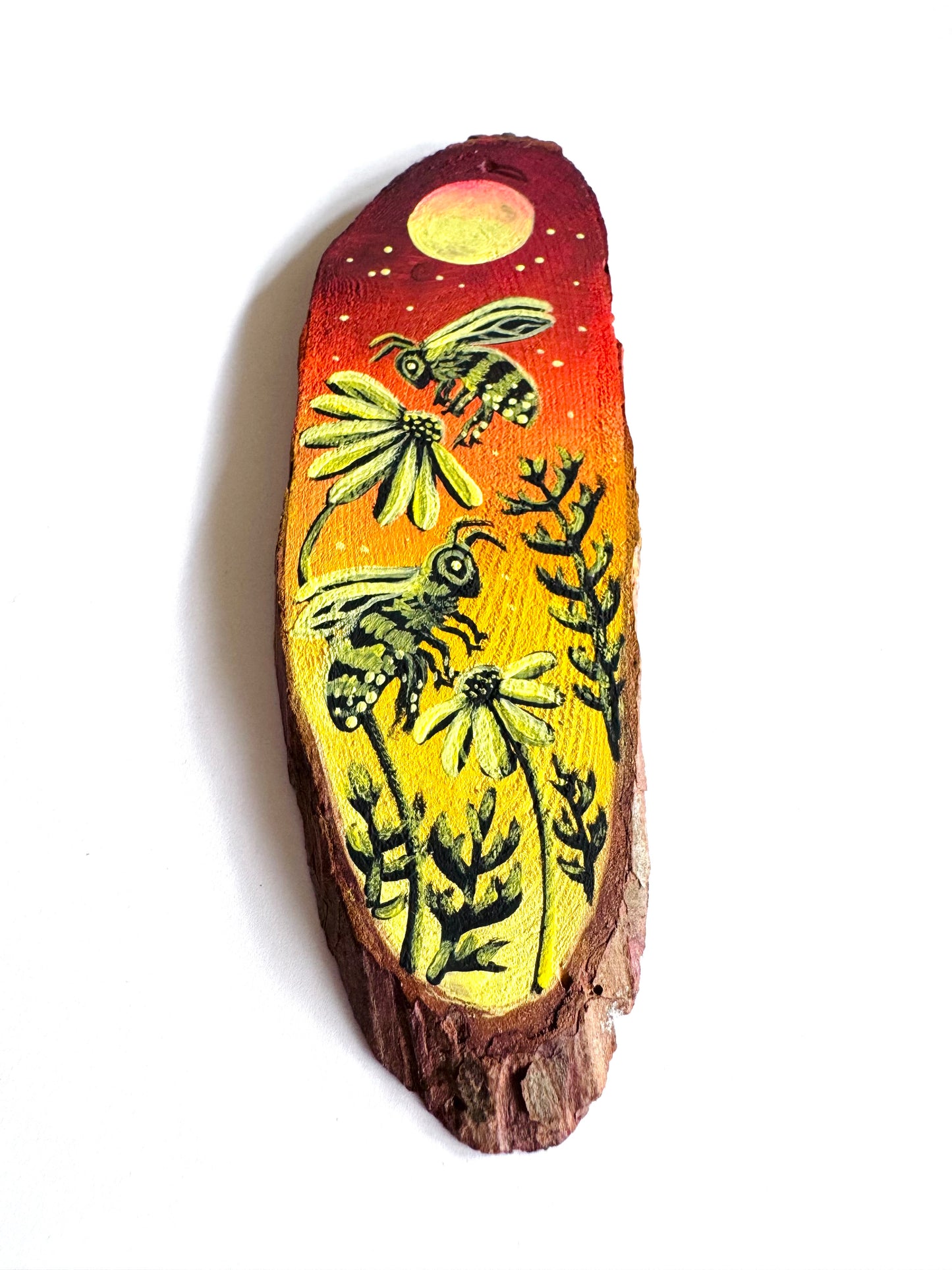 Hand-painted mini wood slice MAGNET / Kézzel festett mini fakorong mágnes
