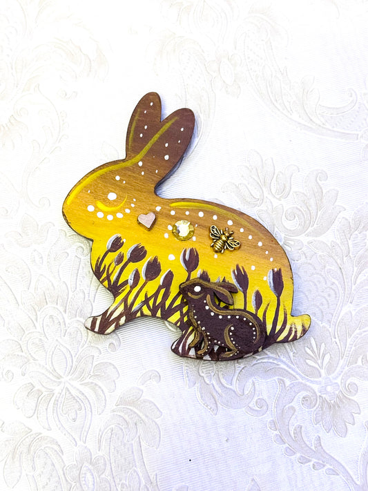 Hand-painted rabbit MAGNET / Kézzel festett nyuszi mágnes