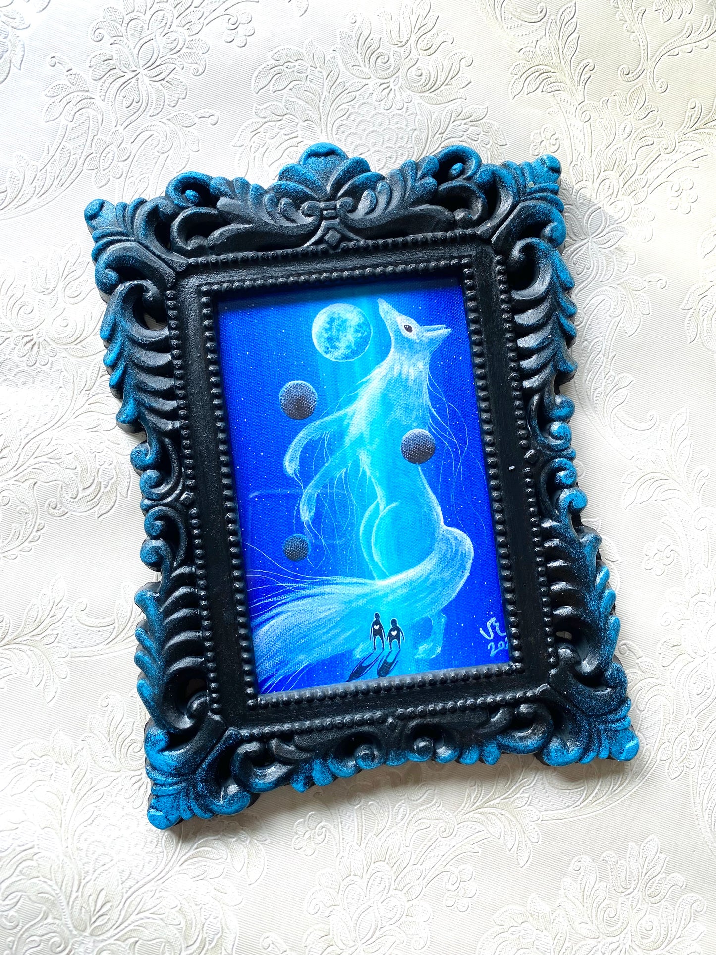 Mini framed art print in an ornate frame / Mini keretezett művészi nyomat díszes keretben