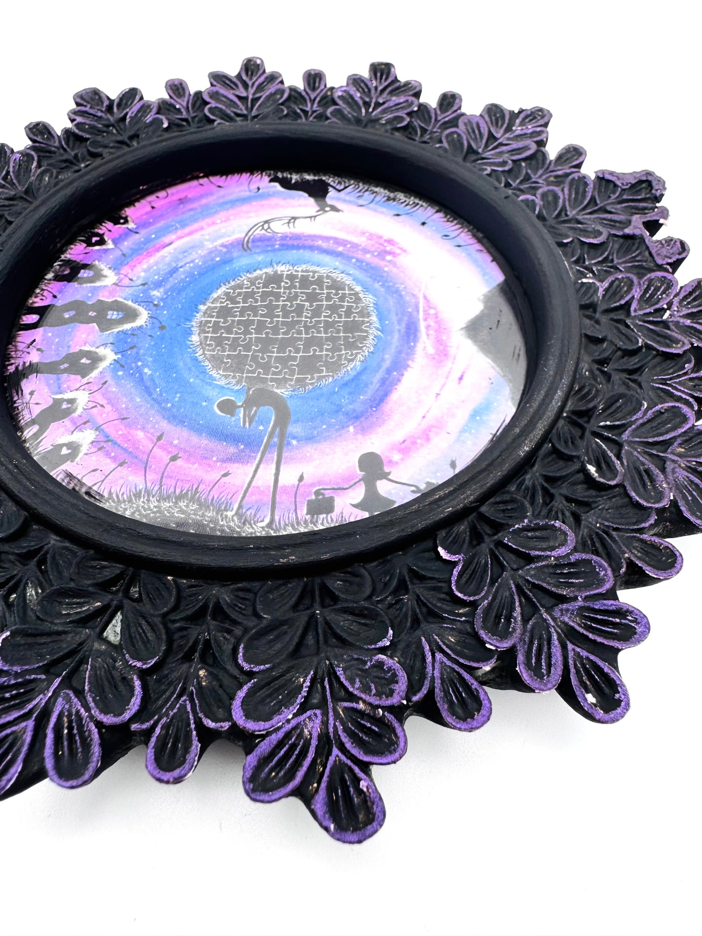 Mini round framed art print in an ornate frame / Mini kerek keretezett művészi nyomat díszes keretben