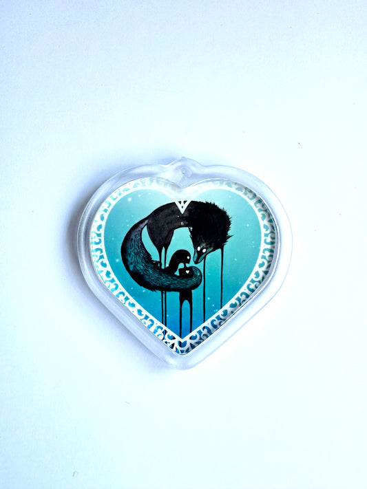 Plexi HEART magnet / SZÍV Mágnes plexi tokkal
