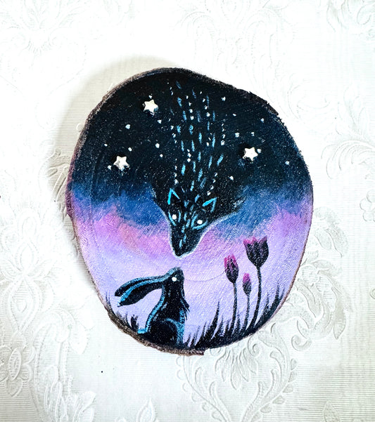 Hand-painted mini wood slice MAGNET / Kézzel festett mini fakorong mágnes
