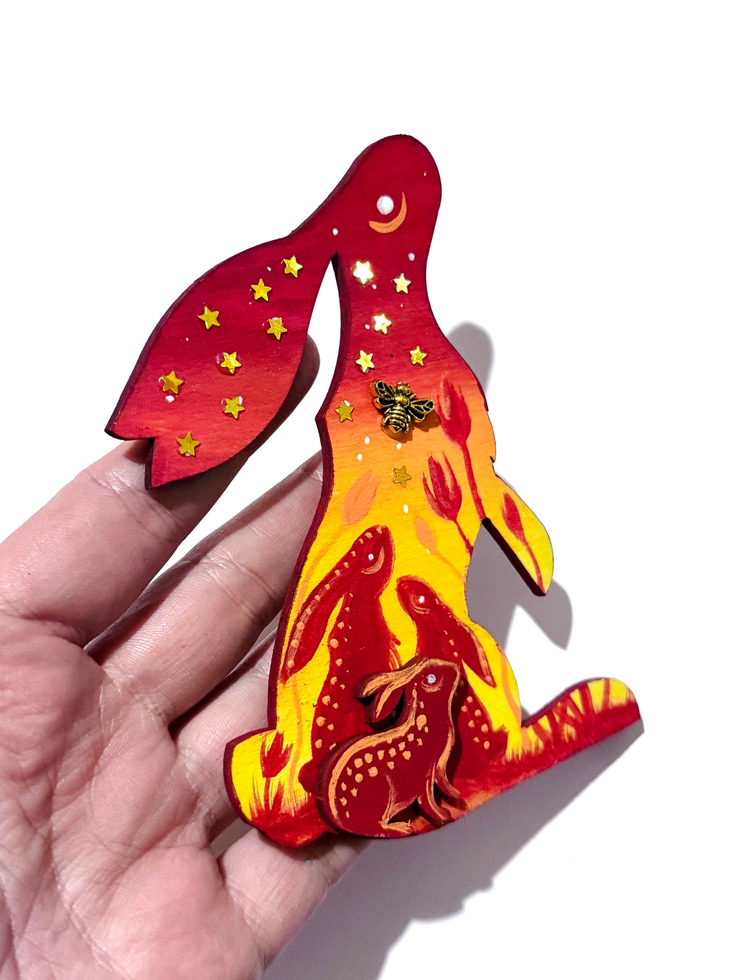 Hand-painted EYCIIR rabbit MAGNET / Kézzel festett EYCIIR nyuszi mágnes