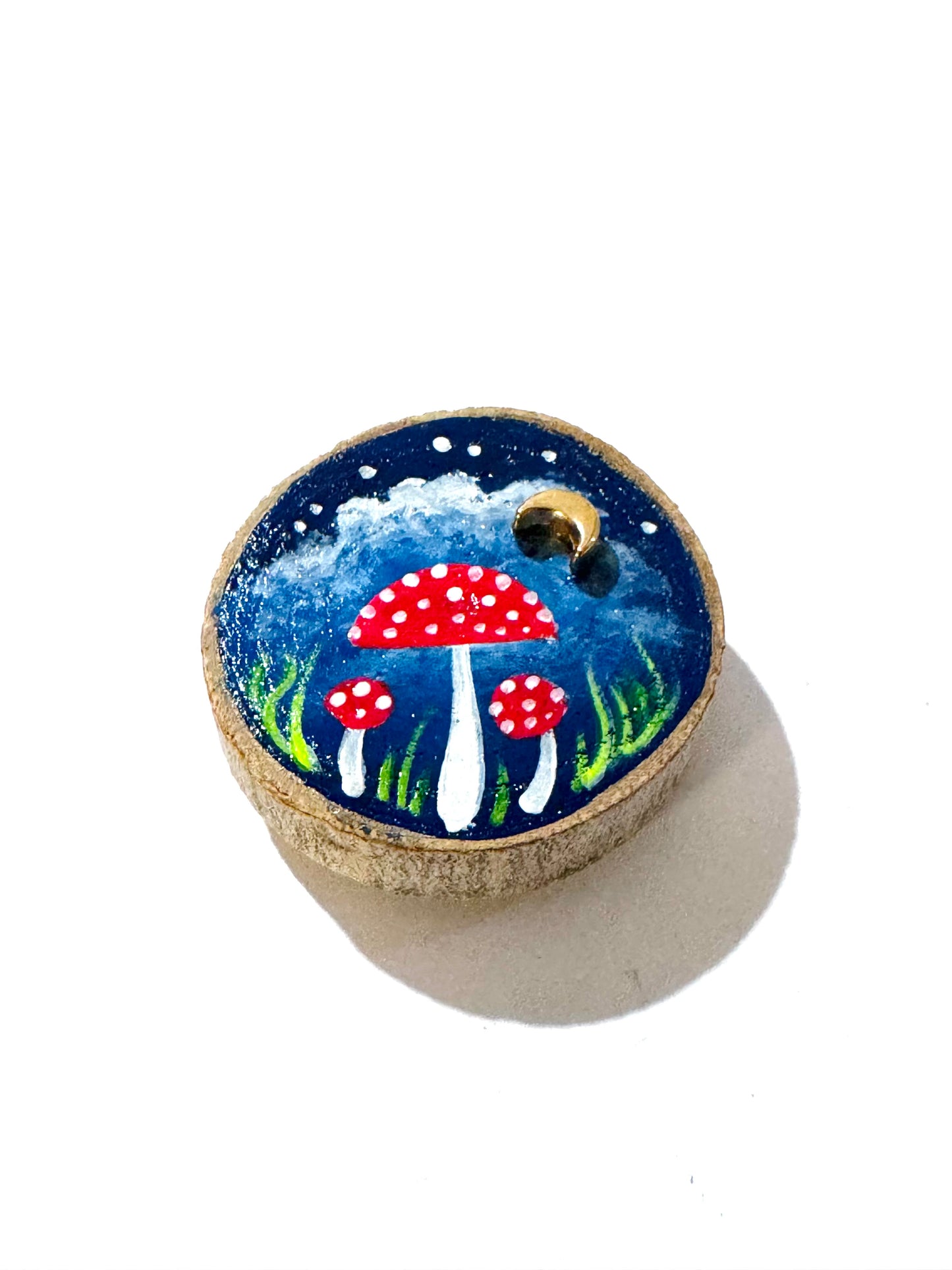 Hand-painted mini wood & steel round MAGNET / Kézzel festett mini fa & fém kerek MÁGNES