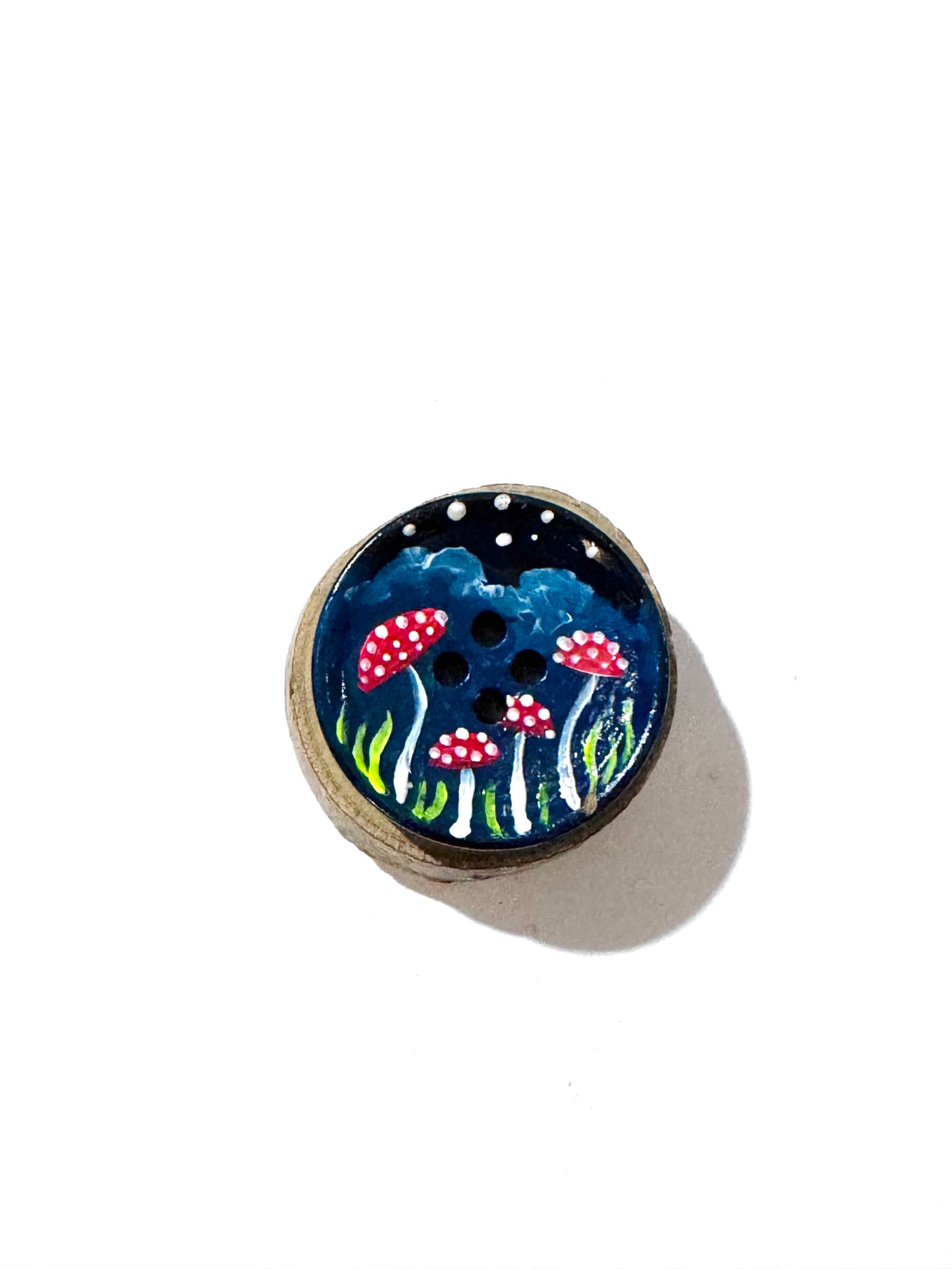 Hand-painted mini wood & button MAGNET / Kézzel festett mini fakorong & gomb MÁGNES
