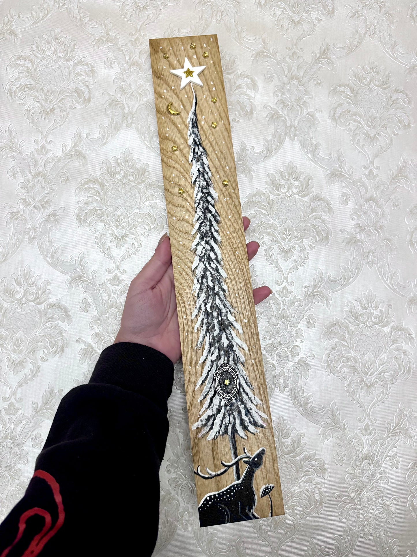 Parkettaléc-festmény NAGYOBB / Painting on wooden parquette strip, LARGER SIZE