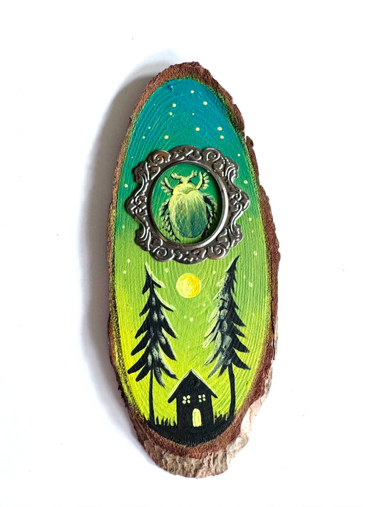 Hand-painted mini wood slice MAGNET / Kézzel festett mini fakorong mágnes