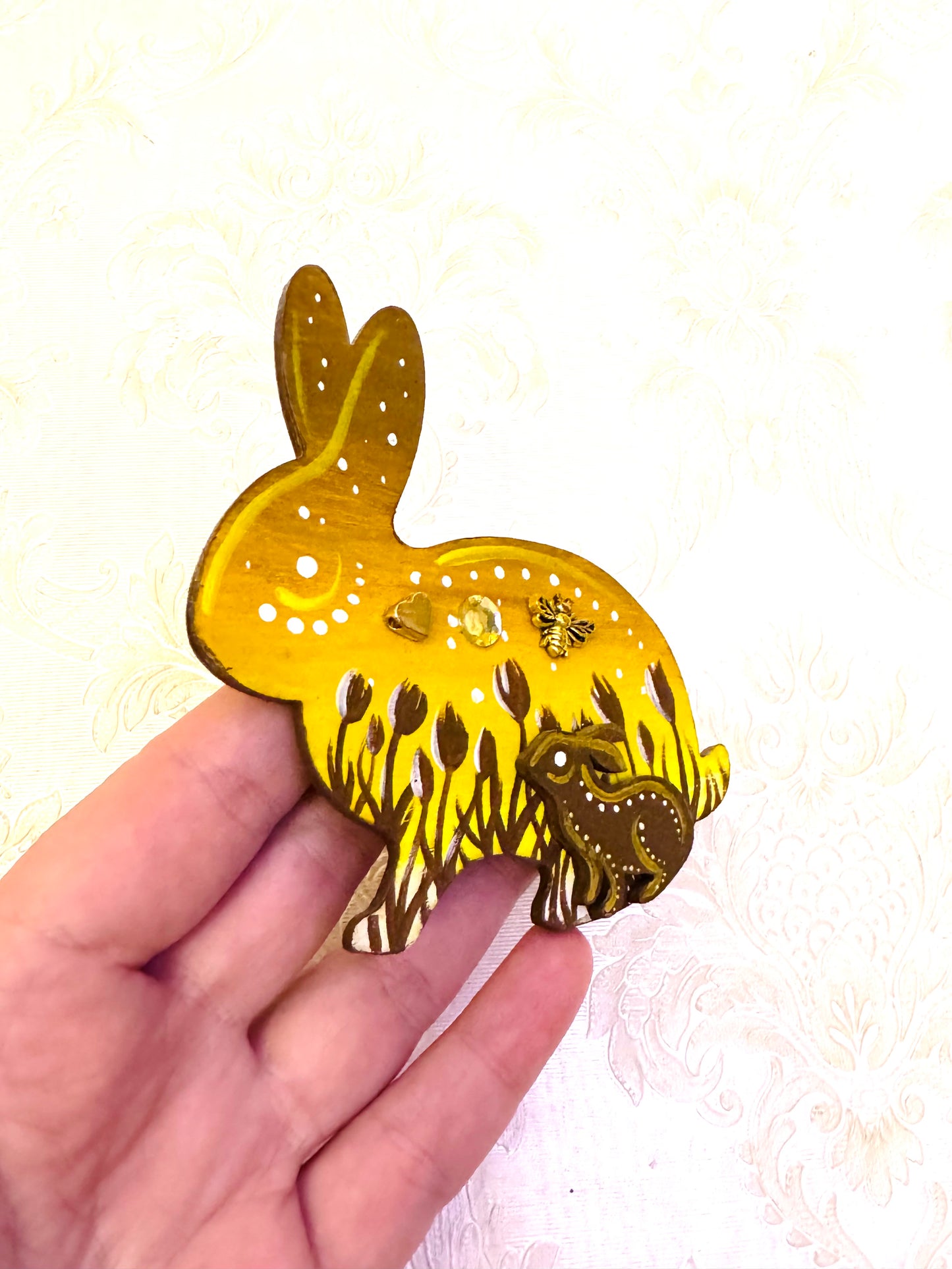Hand-painted rabbit MAGNET / Kézzel festett nyuszi mágnes