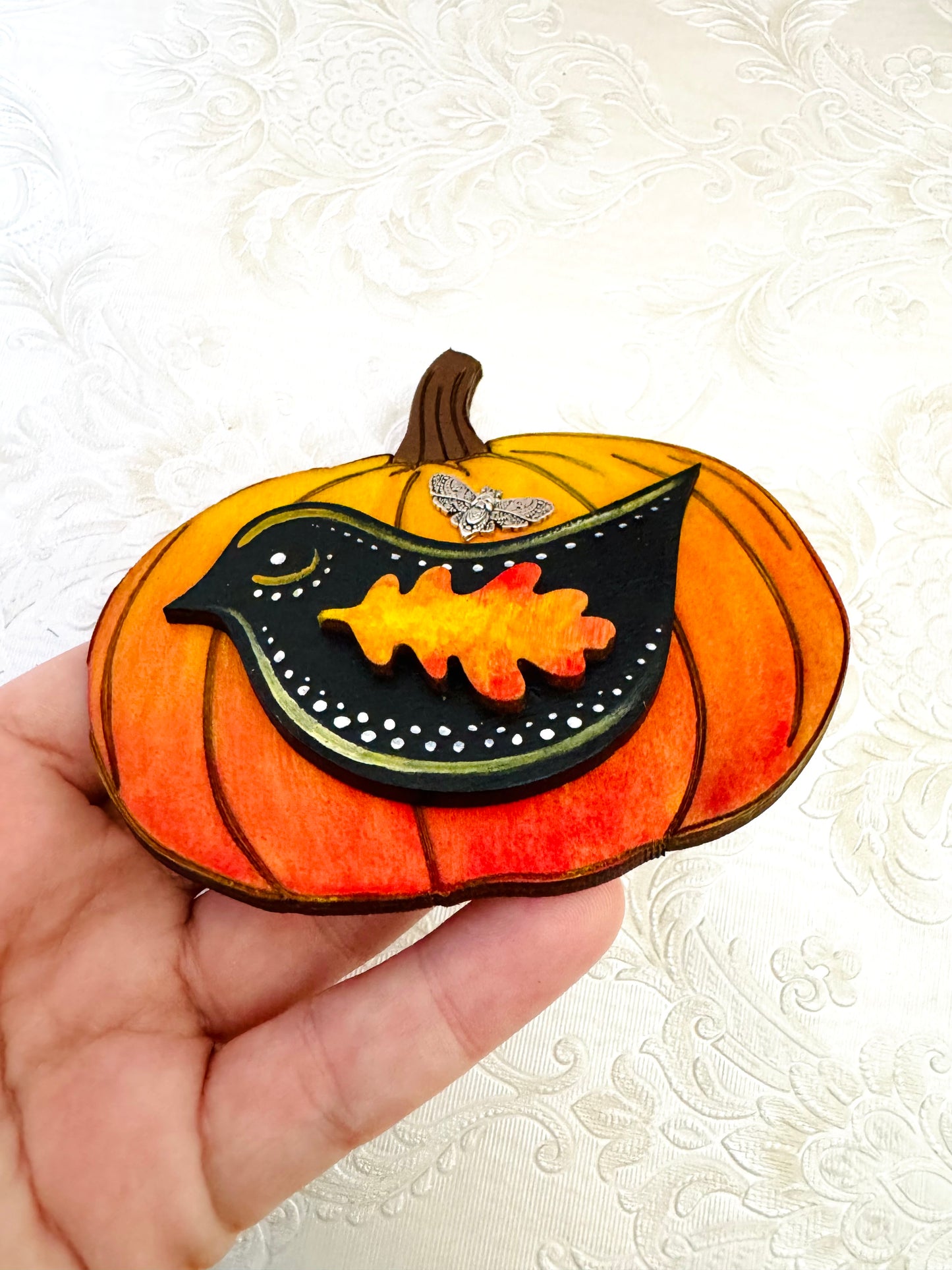 Hand-painted pumpkin MAGNET / Kézzel festett tök mágnes