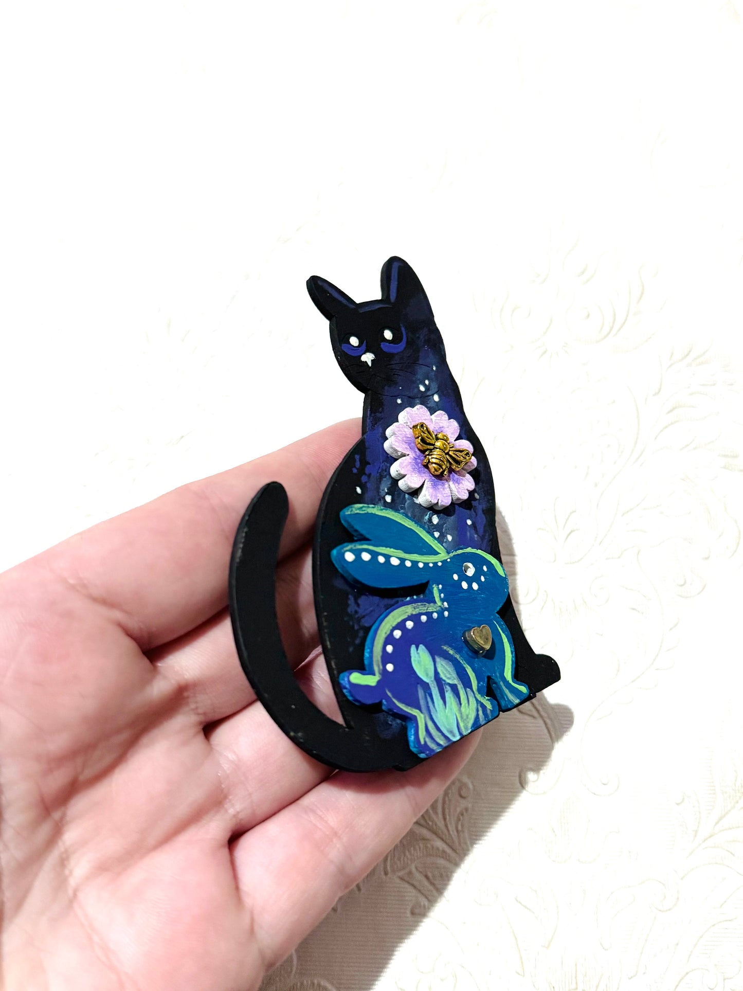 Hand-painted cat MAGNET / Kézzel festett macska mágnes