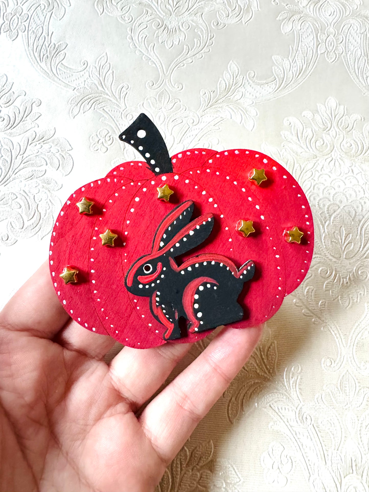 Hand-painted pumpkin BROOCH / Kézzel festett tök BROSS